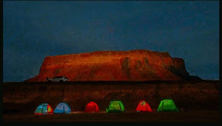 火山下去露营